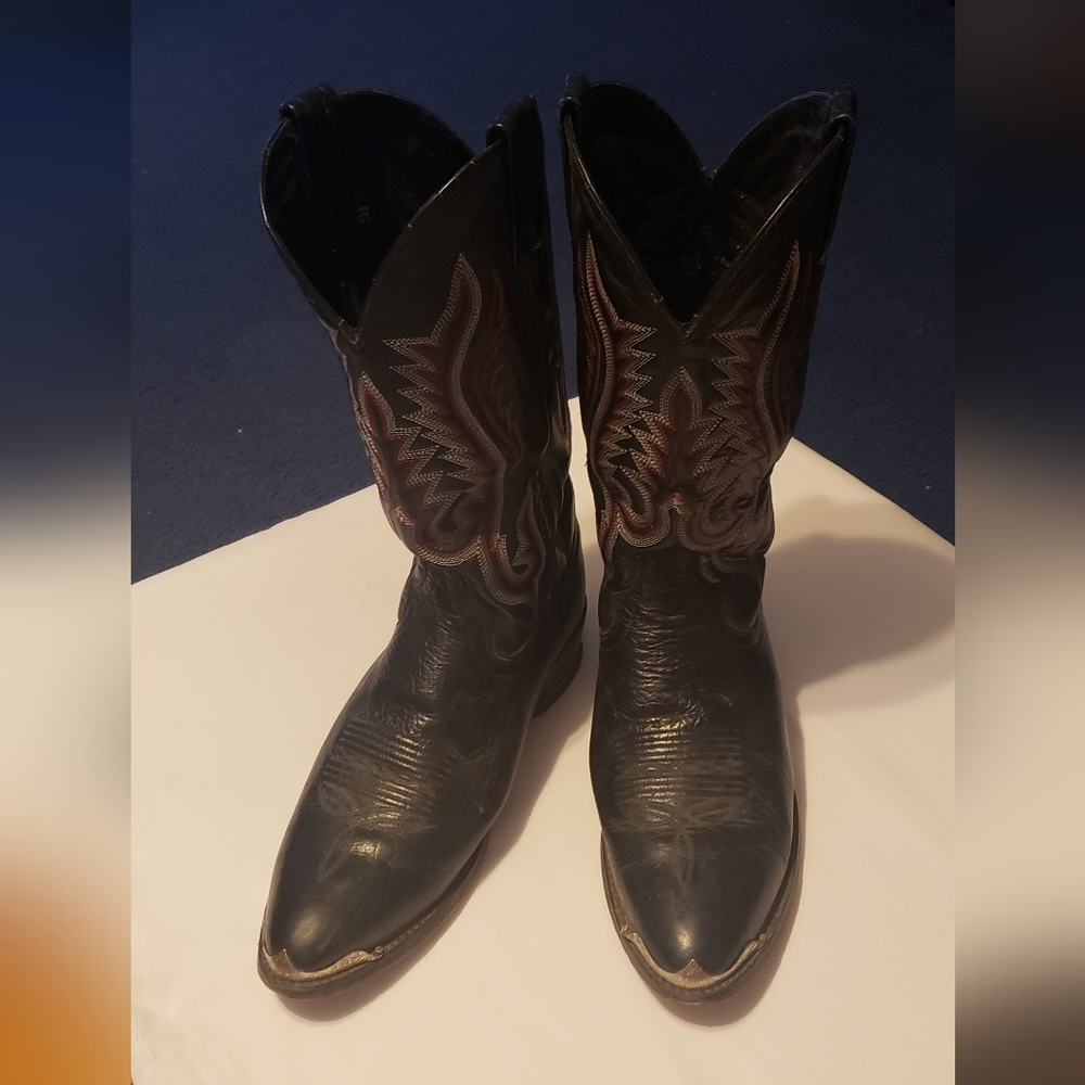 Dan Post Cowboy Boots Size 9/10 Black Leather